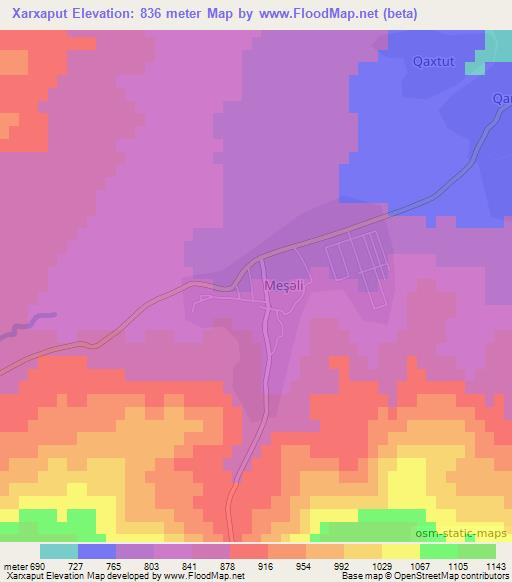 Xarxaput,Azerbaijan Elevation Map