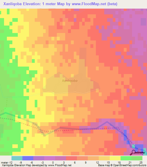 Xanliqoba,Azerbaijan Elevation Map