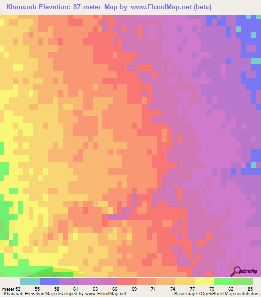 Khanarab,Azerbaijan Elevation Map
