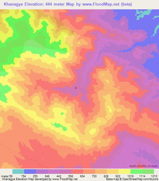 Khanagya,Azerbaijan Elevation Map