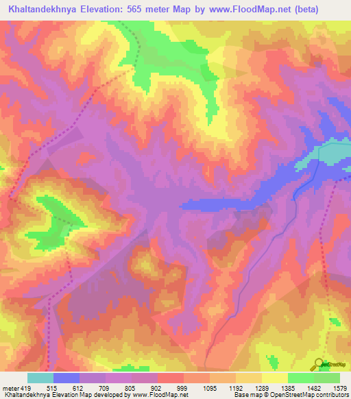 Khaltandekhnya,Azerbaijan Elevation Map