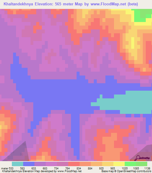 Khaltandekhnya,Azerbaijan Elevation Map