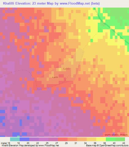 Khalilli,Azerbaijan Elevation Map