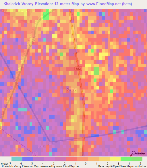 Khaladzh Vtoroy,Azerbaijan Elevation Map