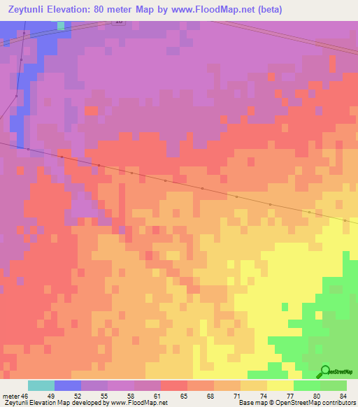 Zeytunli,Iran Elevation Map