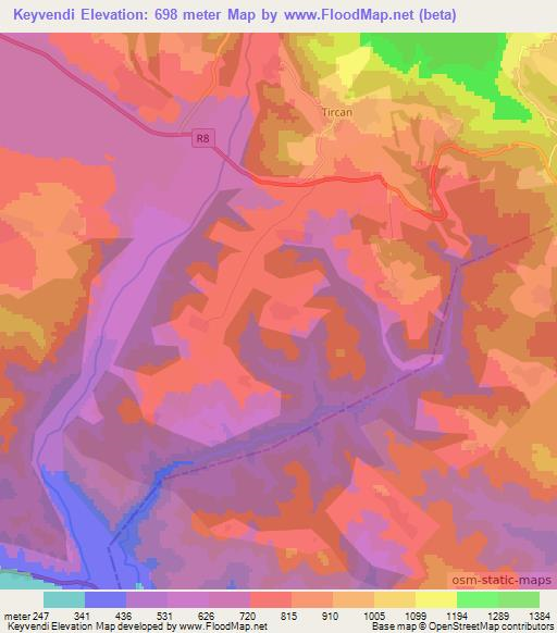 Keyvendi,Azerbaijan Elevation Map