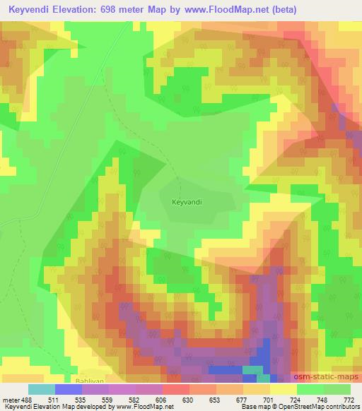 Keyvendi,Azerbaijan Elevation Map