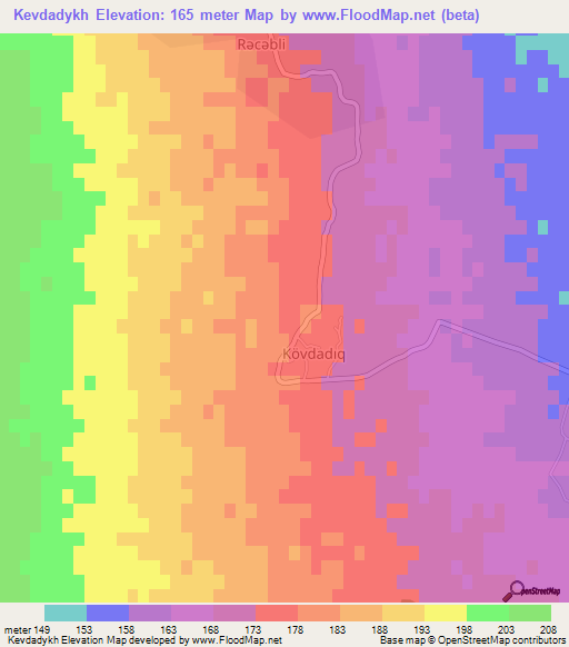 Kevdadykh,Azerbaijan Elevation Map
