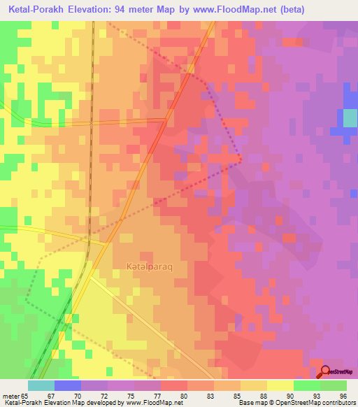 Ketal-Porakh,Azerbaijan Elevation Map
