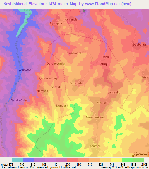 Keshishkend,Azerbaijan Elevation Map