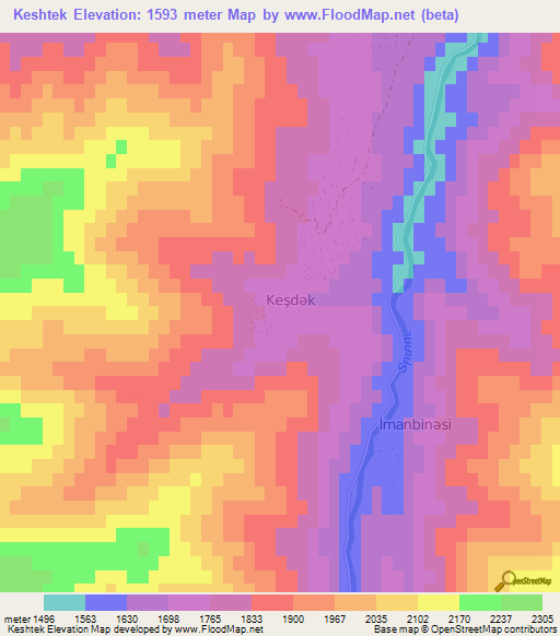 Keshtek,Azerbaijan Elevation Map