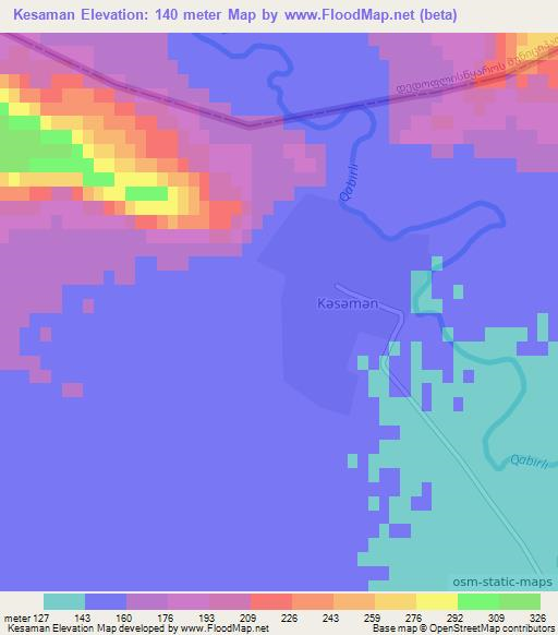 Kesaman,Azerbaijan Elevation Map