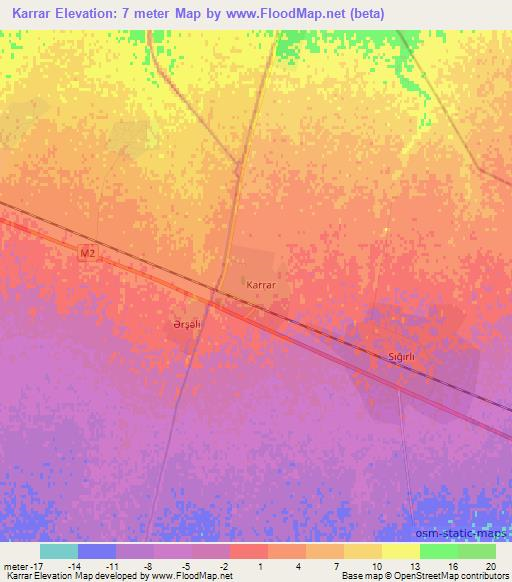 Karrar,Azerbaijan Elevation Map