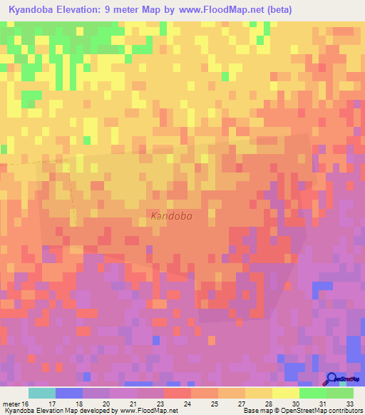 Kyandoba,Azerbaijan Elevation Map