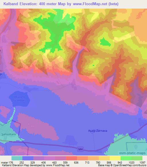 Kalband,Azerbaijan Elevation Map