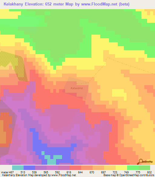 Kelakhany,Azerbaijan Elevation Map