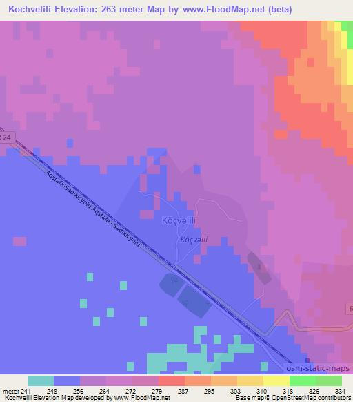 Kochvelili,Azerbaijan Elevation Map
