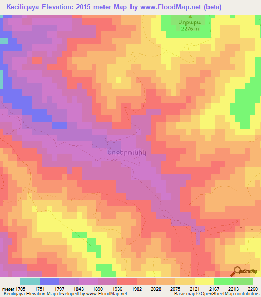 Keciliqaya,Azerbaijan Elevation Map