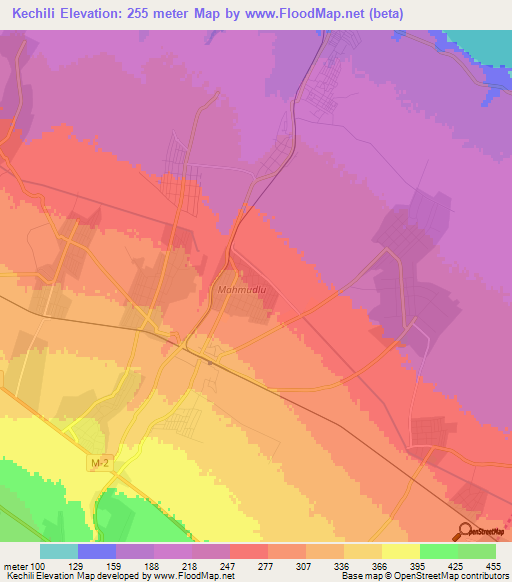 Kechili,Azerbaijan Elevation Map