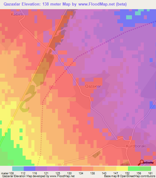Qazaxlar,Azerbaijan Elevation Map