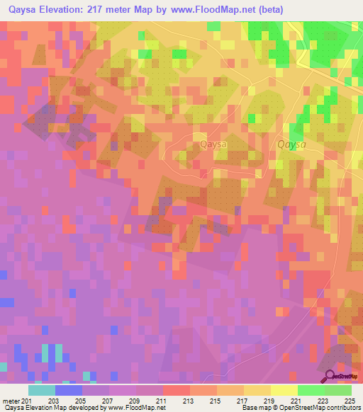 Qaysa,Azerbaijan Elevation Map
