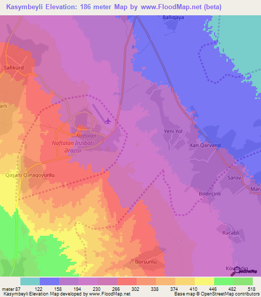 Kasymbeyli,Azerbaijan Elevation Map