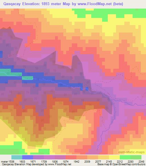 Qasqacay,Azerbaijan Elevation Map