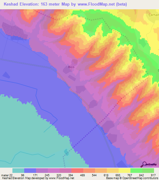 Keshad,Azerbaijan Elevation Map