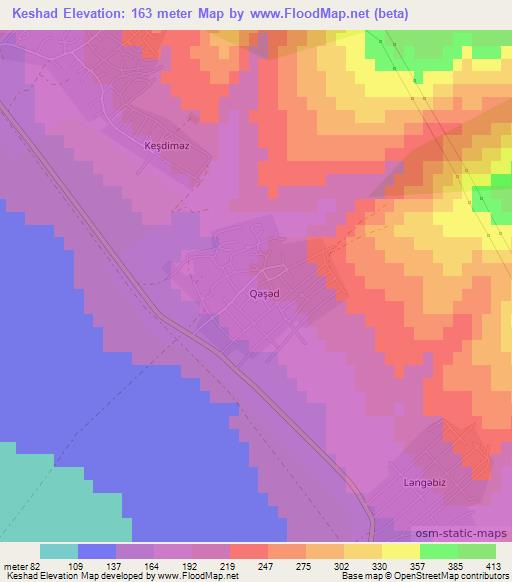 Keshad,Azerbaijan Elevation Map