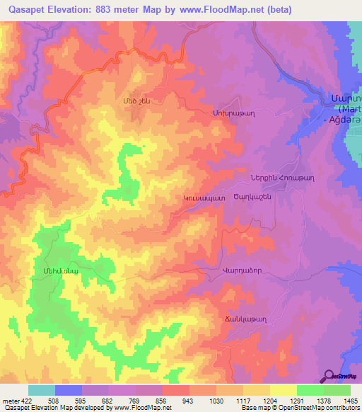 Qasapet,Azerbaijan Elevation Map