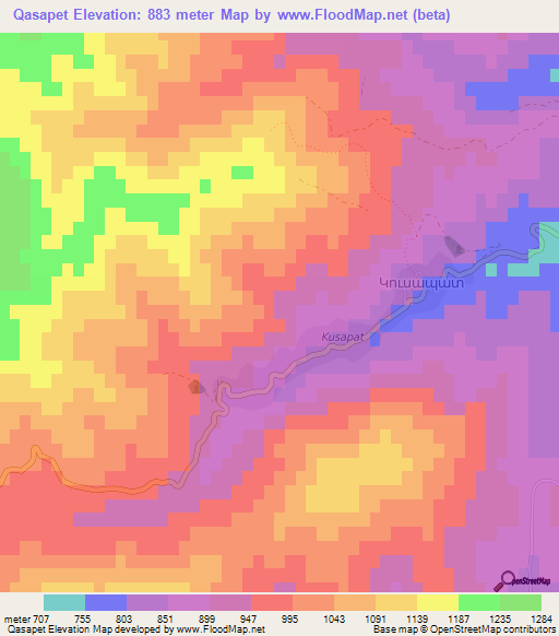 Qasapet,Azerbaijan Elevation Map