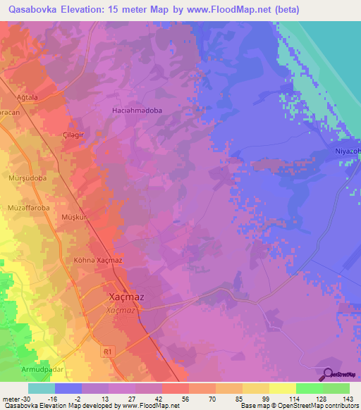 Qasabovka,Azerbaijan Elevation Map