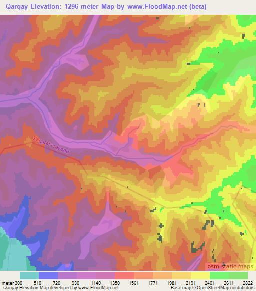 Qarqay,Azerbaijan Elevation Map