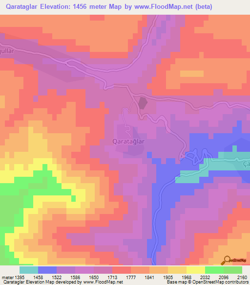 Qarataglar,Azerbaijan Elevation Map