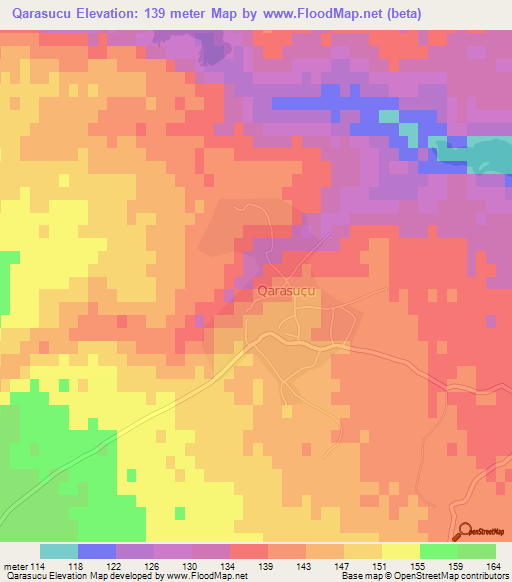 Qarasucu,Azerbaijan Elevation Map