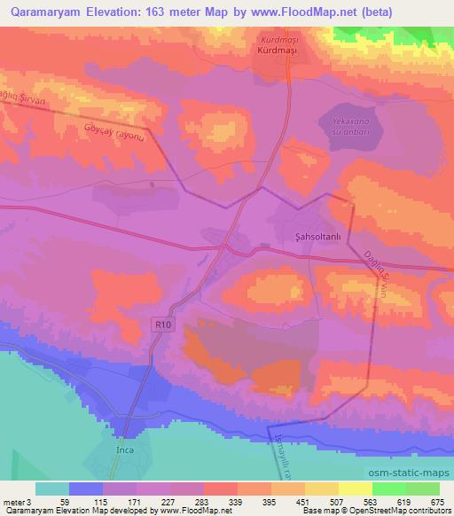 Qaramaryam,Azerbaijan Elevation Map