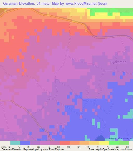 Qaraman,Azerbaijan Elevation Map