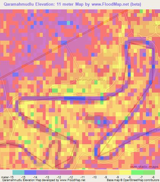 Qaramahmudlu,Azerbaijan Elevation Map
