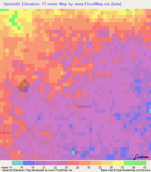 Qaraxidir,Azerbaijan Elevation Map