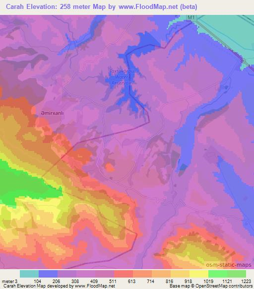 Carah,Azerbaijan Elevation Map