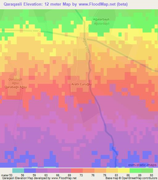 Qaraqasli,Azerbaijan Elevation Map