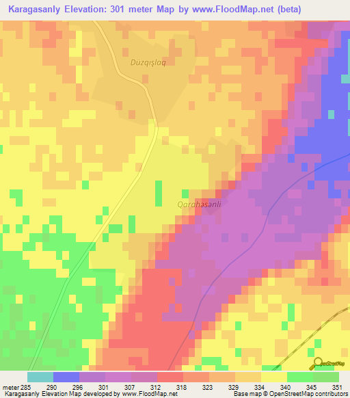 Karagasanly,Azerbaijan Elevation Map