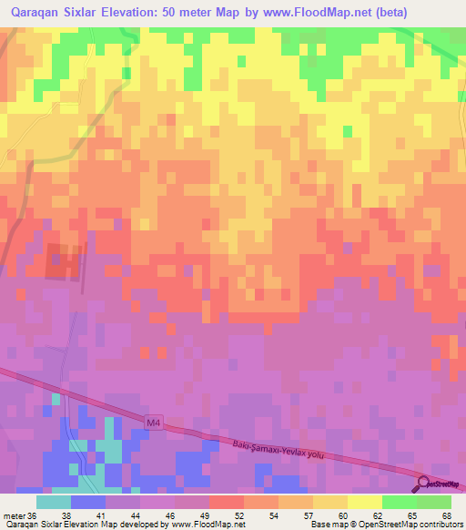 Qaraqan Sixlar,Azerbaijan Elevation Map