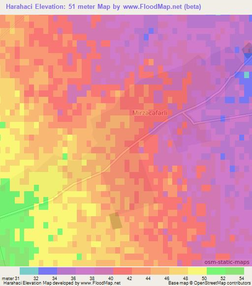 Harahaci,Azerbaijan Elevation Map