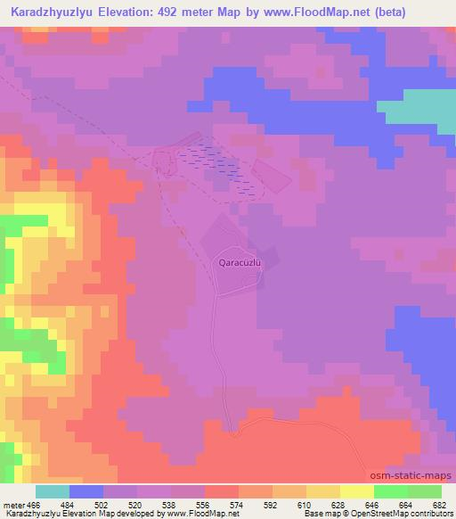 Karadzhyuzlyu,Azerbaijan Elevation Map
