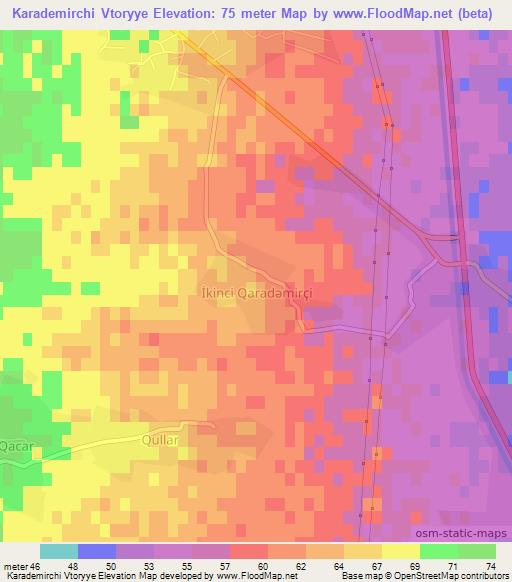 Karademirchi Vtoryye,Azerbaijan Elevation Map