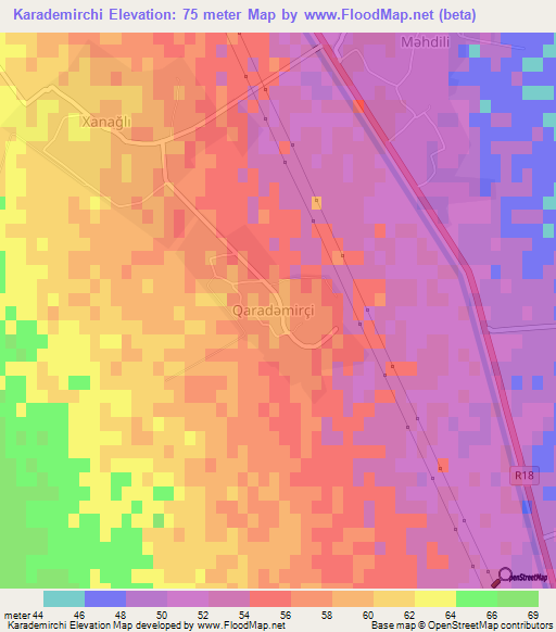 Karademirchi,Azerbaijan Elevation Map