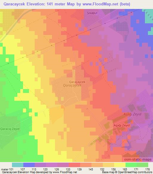 Qaracaycek,Azerbaijan Elevation Map