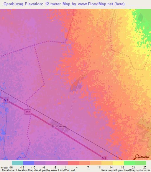 Qarabucaq,Azerbaijan Elevation Map