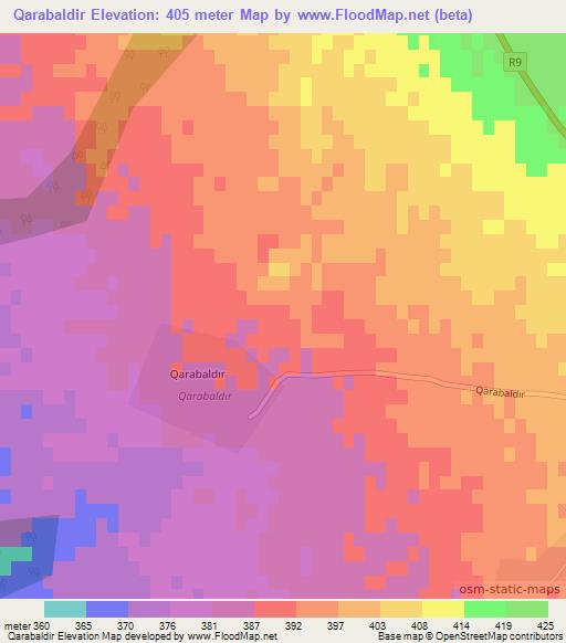 Qarabaldir,Azerbaijan Elevation Map